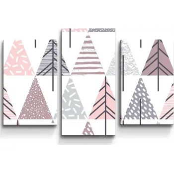 Obraz Sablio Obraz - 3-dílný Barevné stromky - 75x50 cm