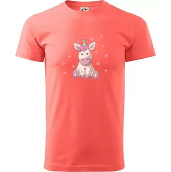 Pánské tričko Jednorožec miminko - Klasické pánské triko vyšší gramáže - 2XL ( Korálová )