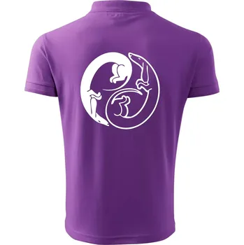 Pánská košile Jezevčíci - Jin jang - Polokošile pánská Pique Polo 203 - 4XL ( Fialová )
