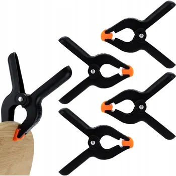 Truhlářská svěrka 4x SVĚRKA TRUHLÁŘSKÁ MODELÁŘSKÁ PRUŽINOVÁ SILNÁ KLIP PEVNÁ