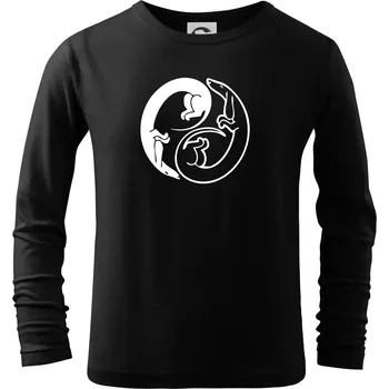 Chlapecké tričko Jezevčíci - Jin jang - Triko dětské Long Sleeve - 122 cm/6 let ( Černá )