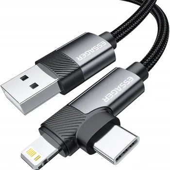 Datový kabel Kabel ESSAGER USB - USB-C 2 m šedý