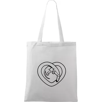 Jezevčík srdce - obrys - Taška bavlněná - 42 x 38 cm ( Bílá )