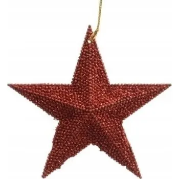 Vánoční dekorace OZDOBA ZÁVĚSNÁ MIX VZORŮ ČERVENÁ KAE