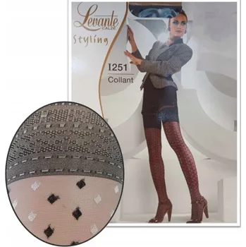 Dámské punčochy Vzorované punčocháče Levante 40 denier vel. 2/M šedé