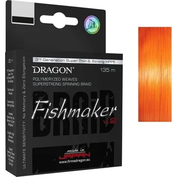 Šňůra Dragon Fishmaker V2/Momoi Orange 0,16 mm 0,16 mm x 135 m