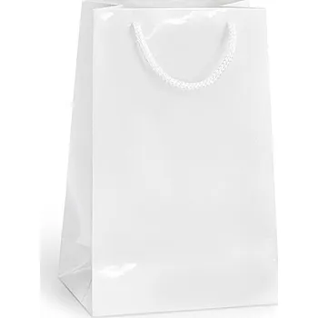 Dárková taška bílá Monza 16x9x28 LESK CRBI01