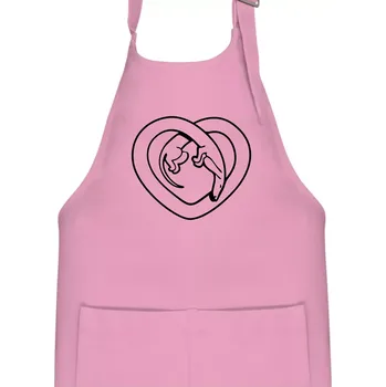 Kuchyňská zástěra Jezevčík srdce - obrys - Dětská zástěra na vaření - Univerzální velikost ( Růžová )