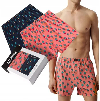 2-BALENÍ Volné pánské boxerky Atlantic bavlněné 2MBH-005-GRA/KOR L