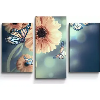 Obraz Sablio Obraz - 3-dílný Květinová abstrakce - 75x50 cm