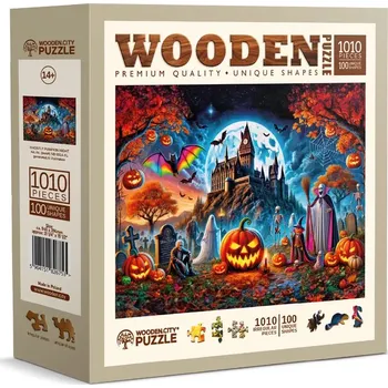 Puzzle WOODEN CITY Dřevěné Halloweenská dýně 1010 dílků