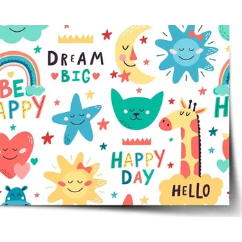 Plakát Sablio Plakát Happy day - 60x40 cm