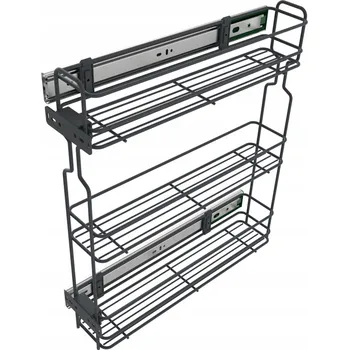 Nábytkové kování Boční cargo koš Wiexpol 15 cm třípatrový grafitový s s tlumením dovírání