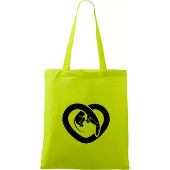 Jezevčík srdce - plný - Taška bavlněná - 42 x 38 cm ( Limetková )