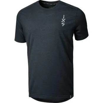 cyklistický dres IXS Cyklistické triko s krátkým rukávem - FLOW 1.0 TECH TEE - černá XL