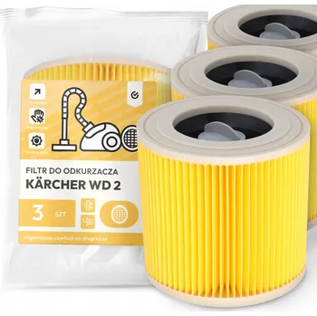 Filtr do vysavače 3x FILTR do VYSAVAČE Kärcher WD 2 Vzduchový ÚČINNÝ SILNÝ Filtry EM-W