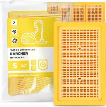 Filtr do vysavače 5x FILTR do VYSAVAČE Kärcher MV 4 Car Kit Vzduchový Plochý FILTRY EM-W