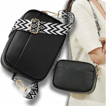 Kabelka Taška kabelka přes rameno EdiBazzar eko kůže černá