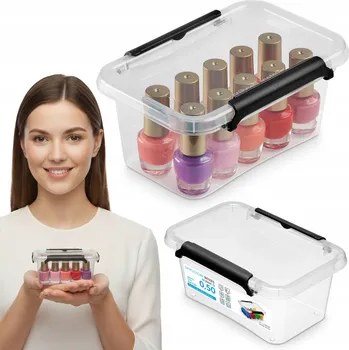 Úložný box PLASTOVÁ NÁDOBA KRABICE S VÍKEM MALÝ ÚLOŽNÝ BOX 0,5L