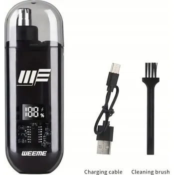 Zastřihovač chloupků v nose a uších s digitálním displejem a baterií