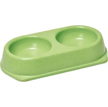 Miska pro psa RECORD Bambusová dvojitá miska pro psa zelená