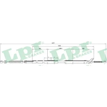 Lanko parkovací brzdy Tažné lanko, parkovací brzda LPR C0875B