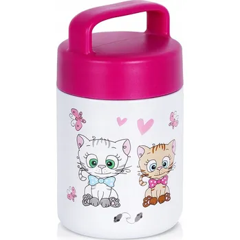 Termoska JÍDLONOSIČ TERMOSKA PRO DĚTI NA JÍDLO POLÉVKU OCELOVÝ KOCOUR NÁDOBA