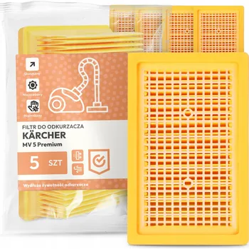 Filtr do vysavače 5x FILTR do VYSAVAČE Kärcher MV 5 Premium Vzduchový PLOCHÝ FILTRY EM-W
