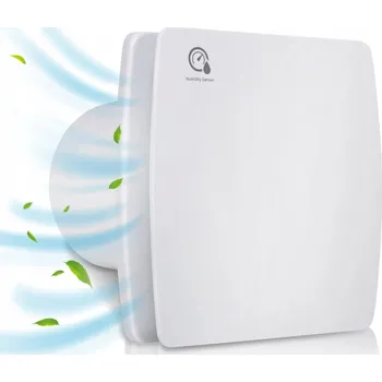 Domácí ventilátor VENTS TICHÝ ODTAHOVÝ VENTILÁTOR 100mm s Časovačem, Senzorem vlhkosti + Zpětná klapka