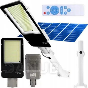 LED solární pouliční lampa výkonná - 2200W - 6500K + dálkové ovládání - bílá