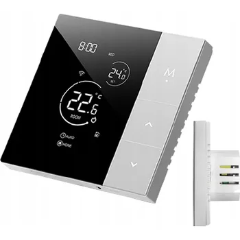 Termostat Pokojový termostat WiFi pro TUYA Smart Life s teplotním senzorem, černý