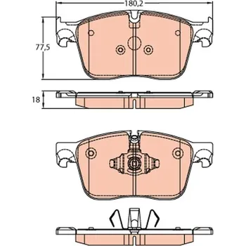 Brzdová destička Sada brzdových destiček, kotoučová brzda TRW GDB2145