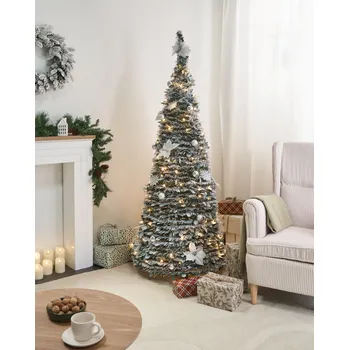 Vánoční stromek Beliani FIRVANA 185 cm vánoční stromeček bílá