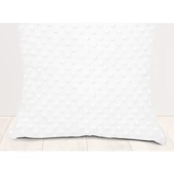 Povlak na polštářek Dětský povlak na polštář Minky TOP 3D puntíky MKP-059 Bílý 40 x 60 cm