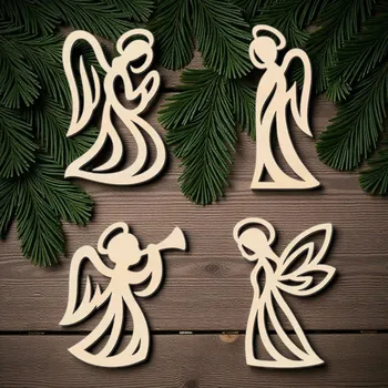 Vánoční ozdoba Dřevěná vánoční ozdoba – Andílci