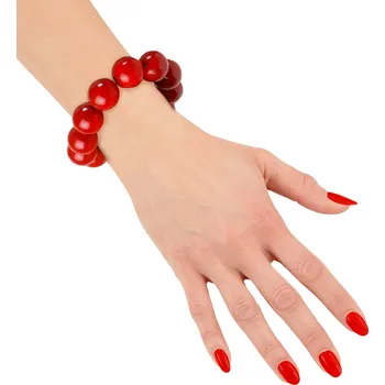 Karnevalový doplněk Retro náramek červené korále