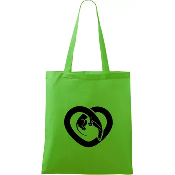 Jezevčík srdce - plný - Taška bavlněná - 42 x 38 cm ( Apple Green )