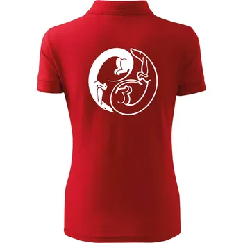 Dámská košile Jezevčíci - Jin jang - Polokošile dámská Pique Polo - L ( Červená )