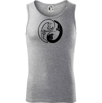 Pánská móda Jezevčíci - Jin jang - Tílko pánské Core - S ( Tmavě šedý melír )