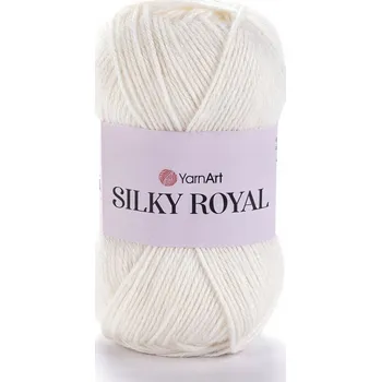Příze Pletací příze YarnArt SILKY ROYAL 447 bílá, klasická 50g/140m