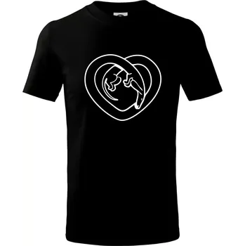 Chlapecké tričko Jezevčík srdce - obrys - Tričko dětské bavlněné - 98 cm / 2 roky ( Černá )