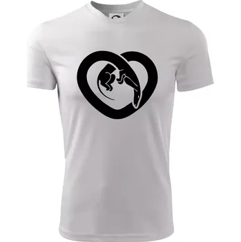 Chlapecké tričko Jezevčík srdce - plný - Dětské triko sportovní (dresovina) - 122 cm/6 let ( Bílá )