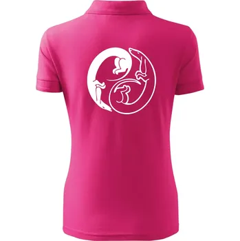 Jezevčíci - Jin jang - Polokošile dámská Pique Polo - 2XL ( Purpurová )