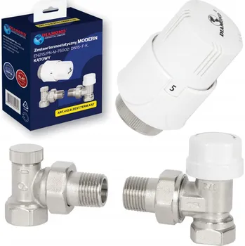 Hlavice pro radiátor Termostatická sada rohová Diamond bílá 1/2 palce