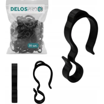 Obraz Univerzální háčky na okap pro světýlka, girlandy a dekorace, černé, 30 ks