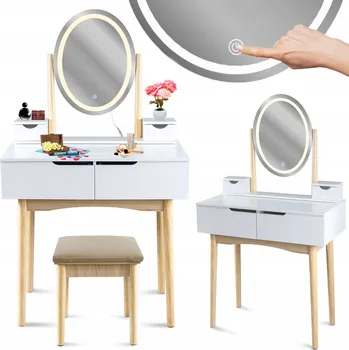 Toaletní stolek Toaletní Stolek Jumi , matně bílý, 80 x 142 x 40 cm