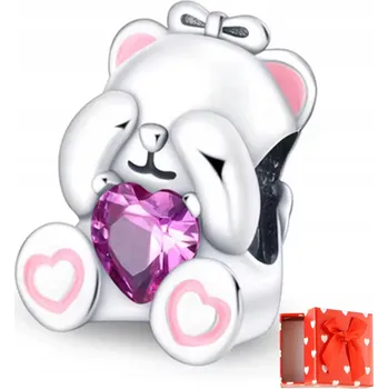 Přívěsek Přívěsek stříbrný MEDVÍDEK s medvídek srdce stříbro ryzost S925 + krabička