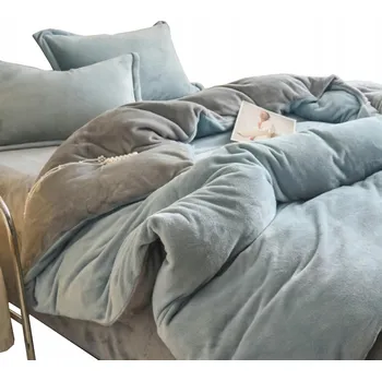 Povlečení SADA POVLEČENÍ FLEECOVÉ PLYŠOVÉ 200x220 + 2x 70x80 VELUR TEPLÁ MĚKKÁ