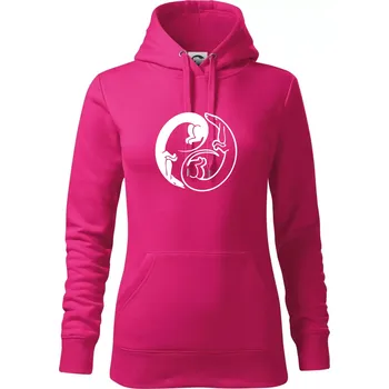 Dámská mikina Jezevčíci - Jin jang - Mikina dámská Cape s kapucí - L ( Purpurová )
