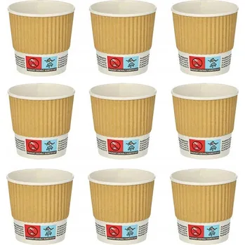 Jednorázové nádobí Papírové vroubkované kelímky na kávu 100 ml 25 ks